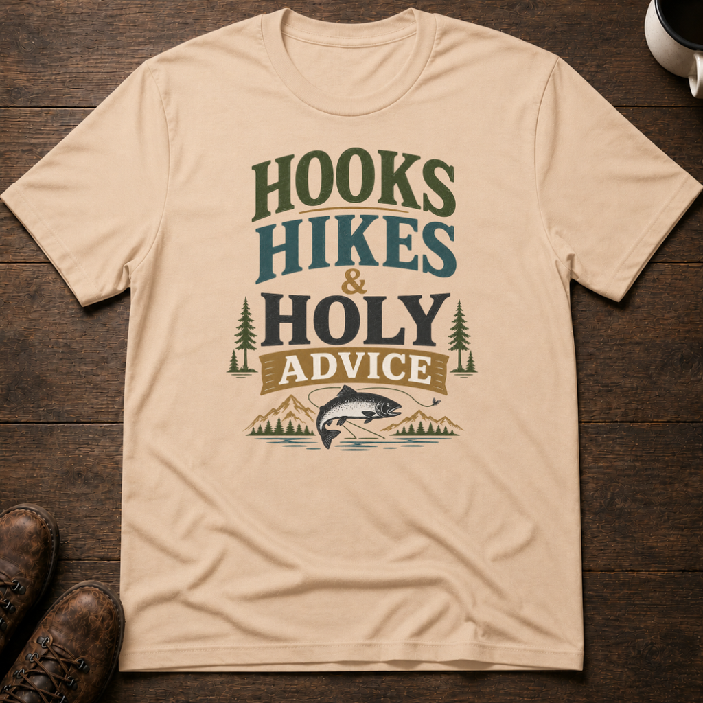 Hooks Hikes Holy Advice T-Shirt