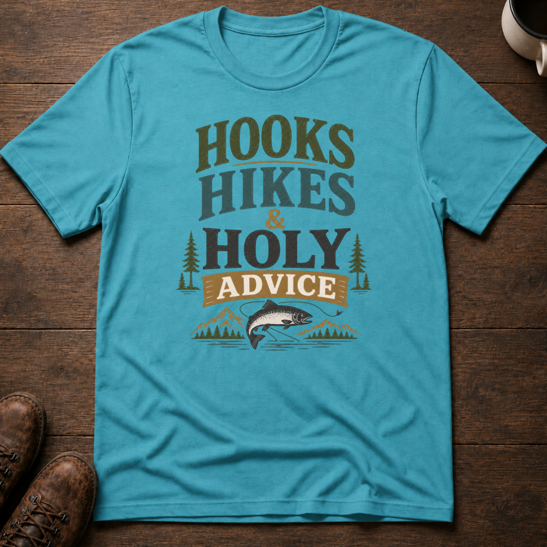 Hooks Hikes Holy Advice T-Shirt